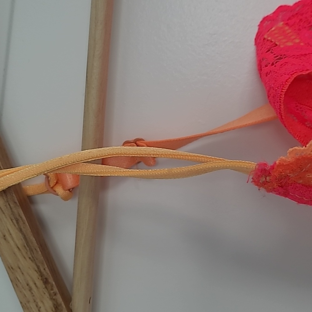 Hot pink and orange  lace bra - Picture 3 of 5